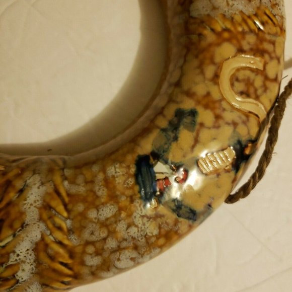 Life Ring Bouy Ceramic Wall Hanging Hand Painted - Picture 5 of 12